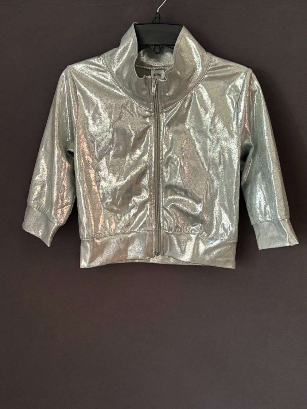 Balera Silver Metallic Cropped Zip Jacket + Joggers Dance Costume Set SA